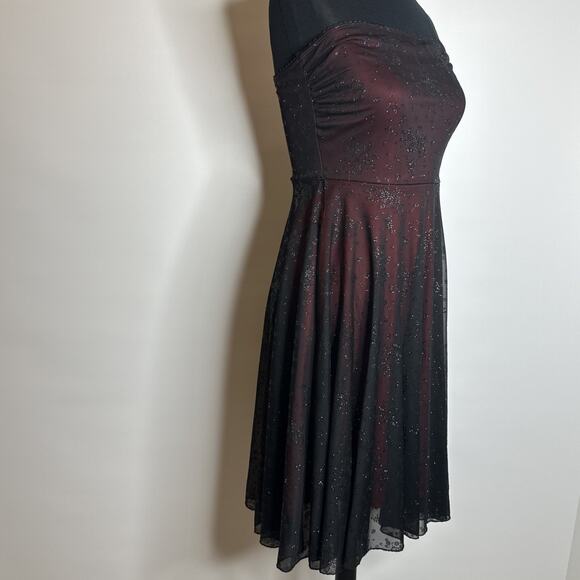Vintage Forever 21 Dress Womens S/M Black Red Mesh Babydoll Whimsy Fairy Y2K - Picture 5 of 13